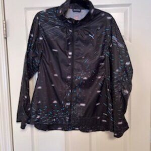 Puma Running Jacket - Sz XL - Black with turquoise pink accents